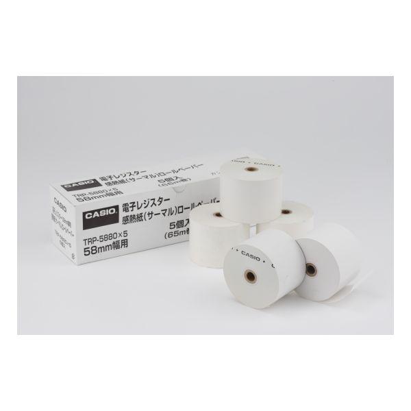 カシオ　ＴＲＰ−５８８０Ｘ５　レジペーパー５８ｍｍ幅 感熱ロール紙