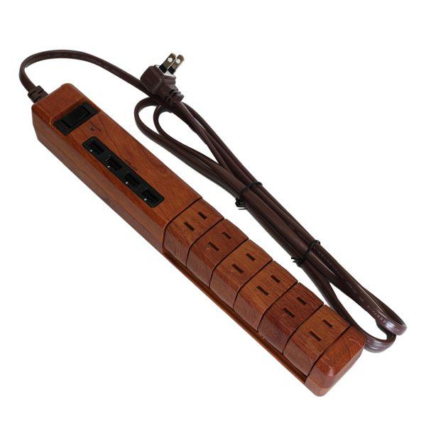 訳あり ファーゴ ウッドタップ TAPKING USB AC6個口 4.8A USB4ポート ダーク...