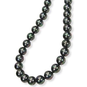 黒真珠 ネックレス ・ピーコック系カラー/黒蝶貝パール9.0ミリアップ45ｃｍ単品9939 日本製 ギフト