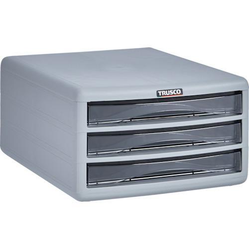 ■TRUSCO プラスチックレターケース A4浅型タイプ 3段【0000728:0】[店頭受取不可]