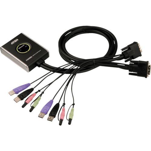 ■ATEN KVMPスイッチ 2ポート/DVI/USB/オーディオ【1152992:0】[送料別途見...