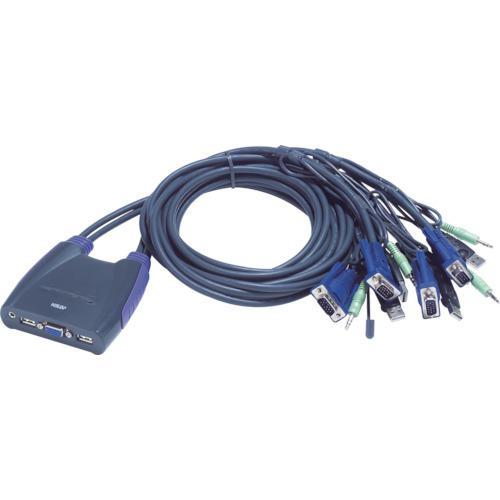 ■ATEN KVMスイッチ 4ポート/USB/ ケーブル一体型【1152997:0】[送料別途見積り...