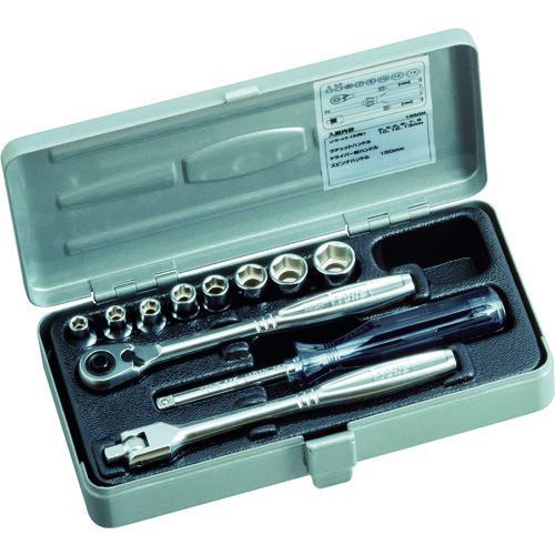 ■TONE ソケットレンチセット 差込角6.35mm 11点セット【1165178:0】[店頭受取不...