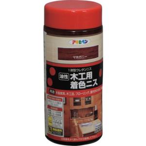 ■アサヒペン 木工用着色ニス 300ML マホガニー《6缶入》【1229813×6:0】[送料別途見積り][店頭受取不可]｜hcvalor2