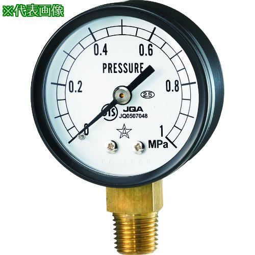 ■右下 一般圧力計 圧力レンジ0~0.6MPa 接続部サイズR1/4【1375032:0】[店頭受取...