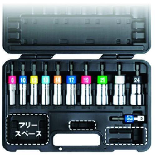 ■TOP 電動ドリル用アルファソケットセット【1448208:0】[店頭受取不可]