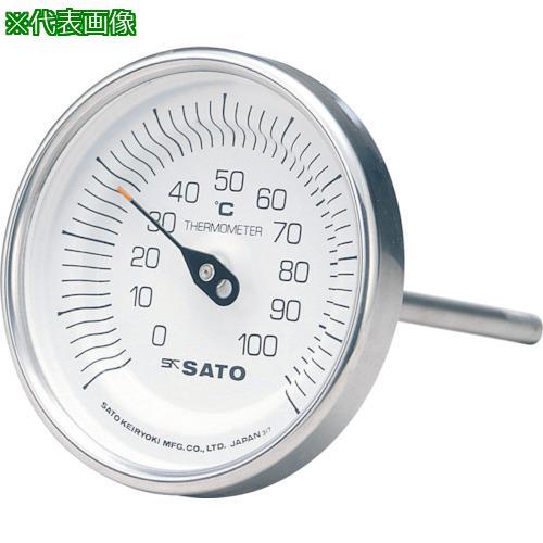 ■佐藤 バイメタル温度計BM-T型 測定温度範囲0~100℃ 感温部長さ150mm【1689223:...