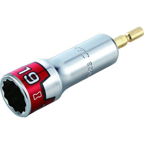 ■KTC インパクトドライバ用ソケットビット 差込角6.35mm 対辺寸法19mm 全長101mm【...