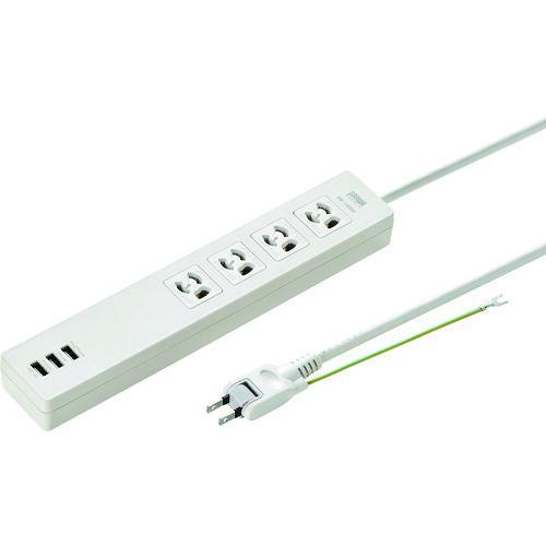 ■SANWA USB充電機能付きタップ【2033914:0】[店頭受取不可]