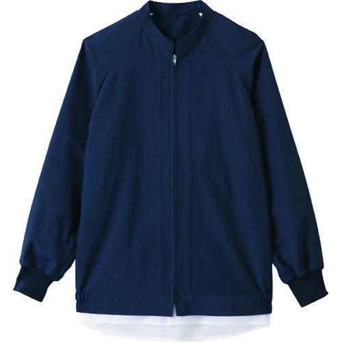 ■サンペックス 長袖ジャンパー 食品工場 白衣 衛生 ネイビー 4L【2045036:0】[送料別途...