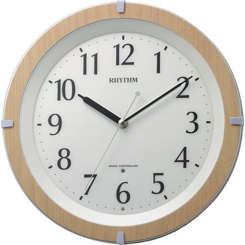 ■【在庫限り】RHYTHM リズム 電波 壁掛け時計 暗所自動点灯機能付き 連続秒針 白 φ317x...