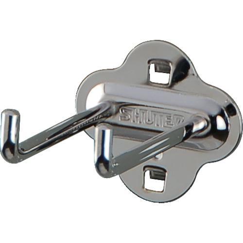 ■SHUTER パンチングパネル用L字フックダブル 80mm(10個入り)【2446336:0】[店...