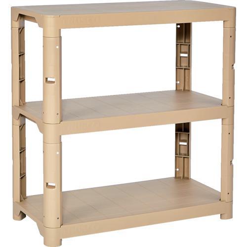 ■TRUSCO プラ棚 高さ943-3段タイプ コーナーキャップ4個付 ライトサンド【2564184...