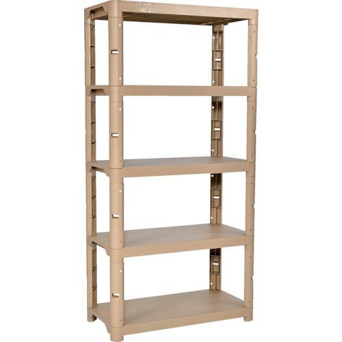 ■TRUSCO プラ棚 高さ1800-5段タイプ コーナーキャップ4個付 ライトサンド【256419...