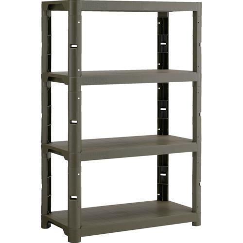 ■TRUSCO プラ棚 高さ1371-4段タイプ コーナーキャップ4個付 つや消しОD【256419...