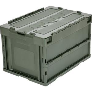 トラスコ α折りたたみコンテナ フタ付き 20L OD色 TR-SC20-OD