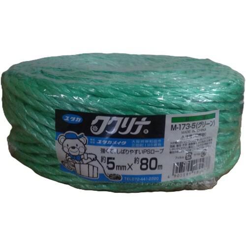 ■ユタカメイク 荷造り紐 PSロープ 5mm×80m グリーン【3675971:0】[店頭受取不可]