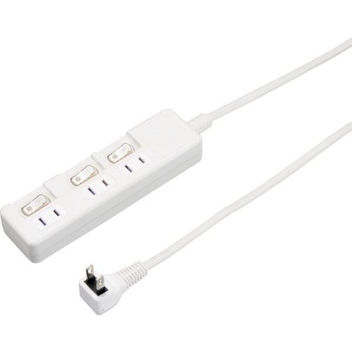 ■YAZAWA 3個口節電タップ1mホワイト【3696657:0】[店頭受取不可]