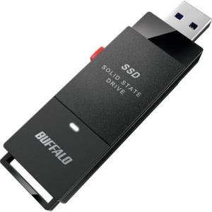 ■バッファロー PC対応 USB3.2(Gen2) TV録画 スティック型SSD 1TB ブラック Type-C付属【3847750:0】[店頭受取不可]