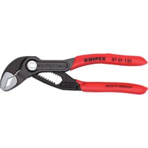 ■KNIPEX ミニウォーターポンププライヤー コブラ ソフトプラスチックハンドル 125mm【4469305:0】[店頭受取不可]｜hcvalor2