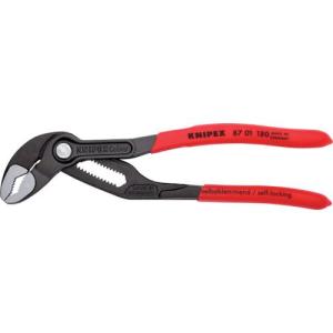 ■KNIPEX ウォーターポンププライヤー コブラ ソフトプラスチックハンドル 180mm【4469321:0】[店頭受取不可]