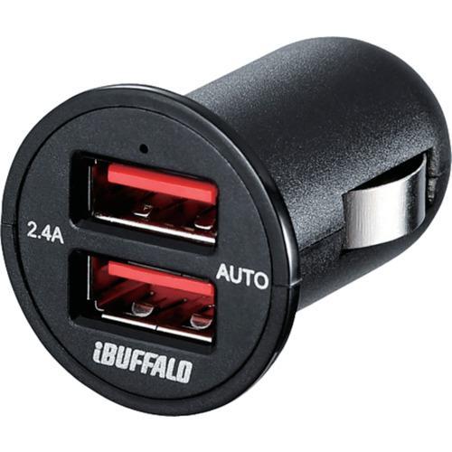 ■BUFFALO 2.4A シガーソケット用USB急速充電器 AutoPowerSelect機能搭載...