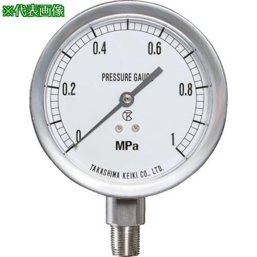 ■高島 ステンレス圧力計(A枠立型・φ60)圧力レンジ0.0~0.4MPa R1/4【1460040...
