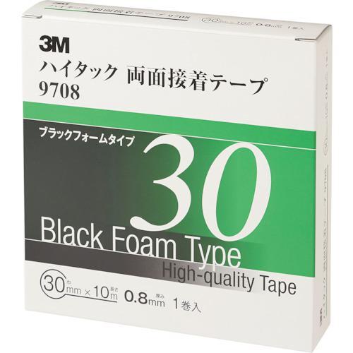 ■3M ハイタック両面接着テープ 9708 30mmX10m 黒 (1巻=1箱)【4753747:0...