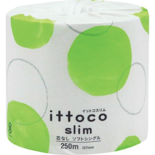 ■イトマン トイレットペーパー イットコ芯なしSLIM1R250S【6333071:0】[店頭受取不...