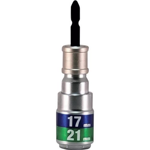 ■MUSTTOOL 軸交換式落下防止ダブルソケット6角 差込6.35x対辺17/21mm×全長110...