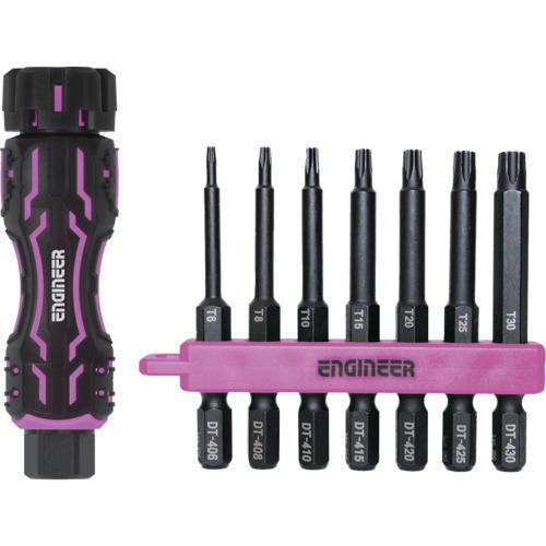 ■ENGINEER 差替式ドライバー MINIドライヴ&amp;ヘクスローブミドル PINK&amp;BLACK【7...