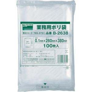 ■TRUSCO 厚手ポリ袋 縦380X横260Xt0.1 透明 (100枚入)【7653751:0】[店頭受取不可]