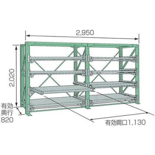 ■KDS スライドラックSSR10-2012-4FTR【8050906:0】[送料別途見積り][法人...