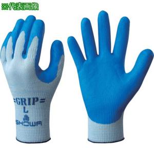 ■SHOWA ニトリルゴム背抜き手袋 まとめ買い 簡易包装強力グリップ(10双入) ブルー Mサイズ【8186281:0】[店頭受取不可]