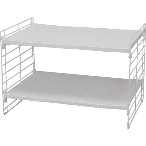 ■IRIS 246254 シンク下伸縮棚2段 USD-2V ホワイト【8275187:0】[店頭受取...