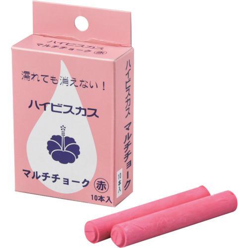 ■緑十字 マルチチョーク(雨天使用可能タイプ) 赤 マルチチョーク-R 12Φ×80mm 10本組【...