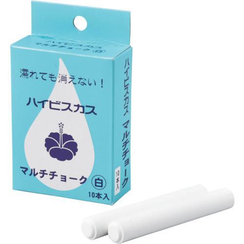 ■緑十字 マルチチョーク(雨天使用可能タイプ) 白 マルチチョーク-W 12Φ×80mm 10本組【...