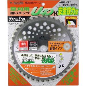 バクマ工業 US-40K 草刈用 刈払いチップソーU40 軽量タイプ 230×40P