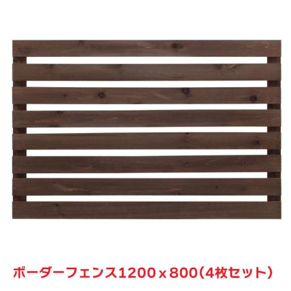 タカショー 『4個セット価格』 BD-02B ボーダーフェンス 1200X800ブラウン ラティス ...