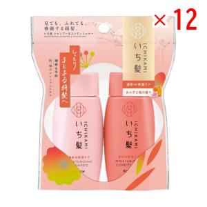 【セット販売】いち髪 濃密W保湿ケア シャンプー＆コンディショナー ミニセット 80ml(×12セット) クラシエ