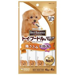 ユニチャーム ベスバラトイ・プードル用ささみ入 犬 ソフト 半生・モイスト 全ステージ 15g×4本｜hcvalor