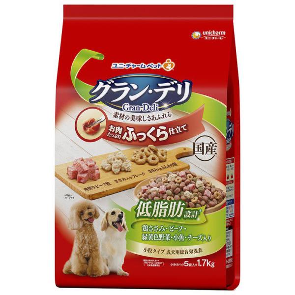 ユニチャーム 犬 ソフト(半生 モイスト) グラン・デリふっくら仕立て低脂肪鶏ささみ・ビーフ・緑黄色...