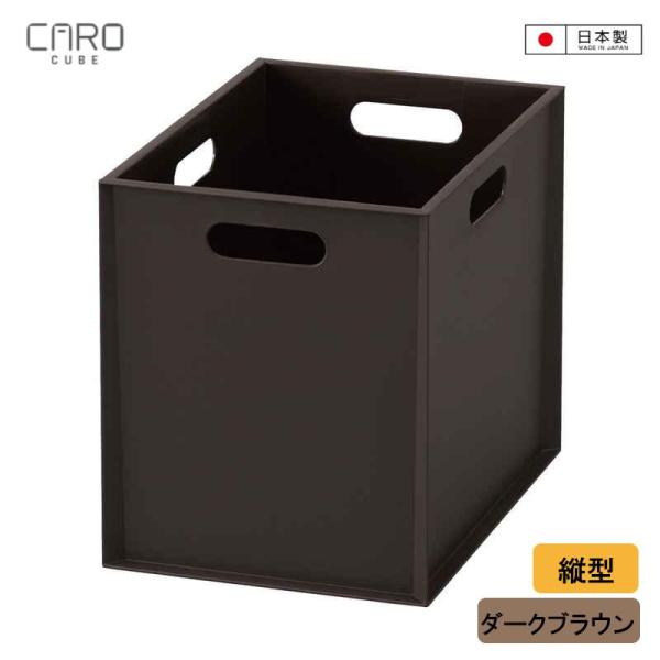 JEJアステージ 収納ボックス カラーボックス用 カロキューブ 縦型 ダークブラウン 190077