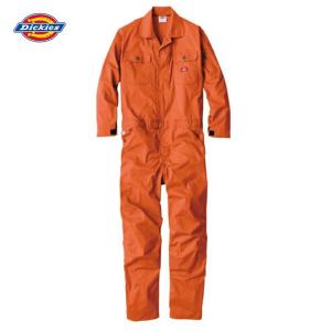 Dickies ストレッチCVC長袖つなぎ D-746 オレンジ SS ツナギ 作業服