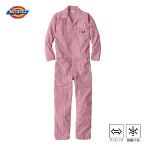 Dickies ストレッチCVC長袖つなぎ D-746 オレンジ L ツナギ 作業服