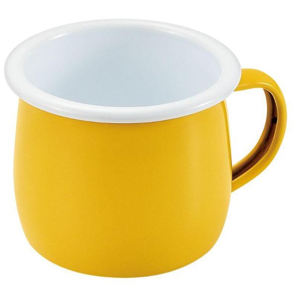 パール金属 プチッと ホーローマグ カップ樽型400ml イエロー