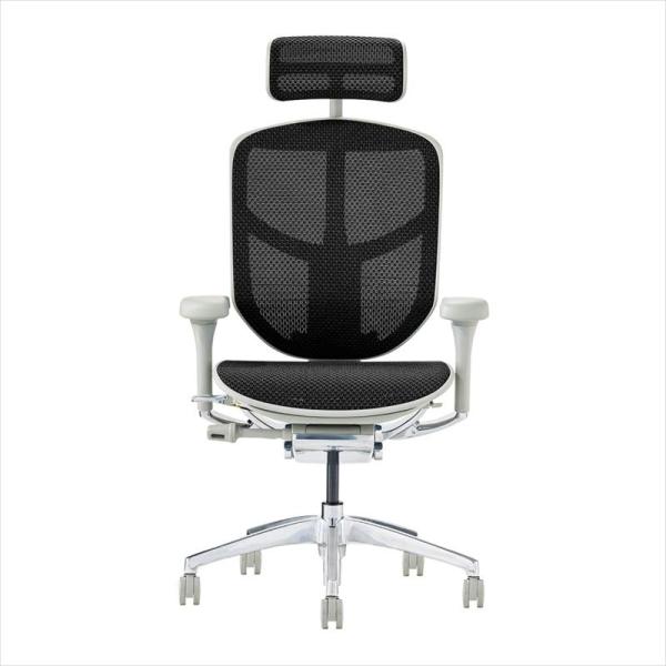 エルゴヒューマン オフィスチェア エンジョイ２ ハイタイプ 高機能 ヘッドレスト付き グレーフレーム...