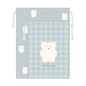 クーリア 巾着袋 モコモカ 2枚セット クリーム