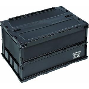 折りたたみ式プラスチックコンテナ　10台 CS BLACK LABEL アウトドア折りたたみコンテナ 幅53×奥行36.5×高さ33.5