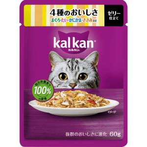 マースジャパンリミテッド カルカンパウチ ４種のおいしさ まぐろ・たい・かにかま・ささみ入り 60g